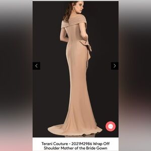 Terani Couture - 2021M2986 Wrap Off Shoulder Mother of the Bride Gown